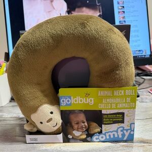 Goldbug Brown Monkey Neck Pillow for Kids